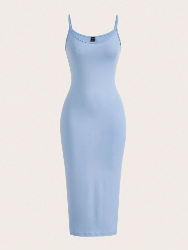 Basics solid bodycon rento mekko illalliseksi pastellimekot naisille