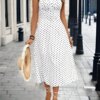 Naisten mekko pilkullinen naisten maxi-asu
